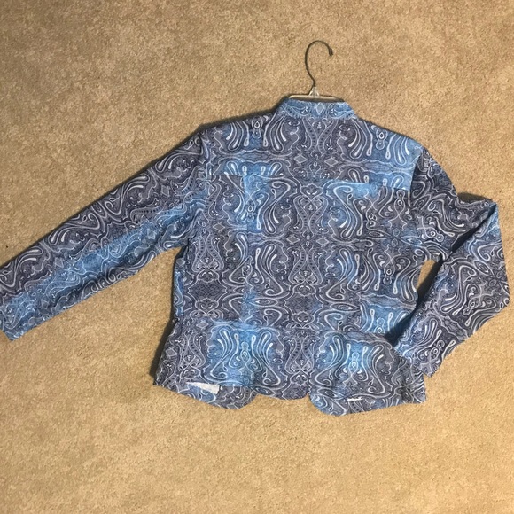 Blue Floral Blazer Jacket - Picture 2 of 4